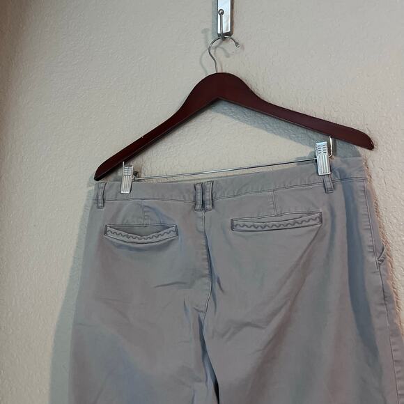 Garnet Hill Organic Cotton Straight Leg Khaki Chino Pant Grey 12 - Picture 6 of 10